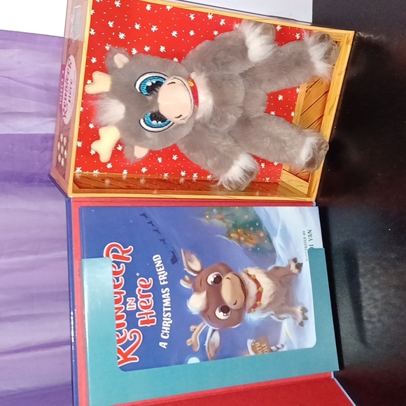 New Reindeer In Here A Christmas Friend Book and Plush Reindeer - Picture 7 of 7